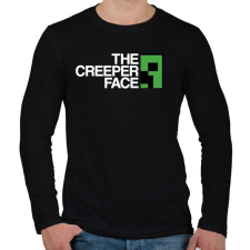 PRINTFASHION Minecraft - Creeper Face - Férfi hosszú ujjú póló - Fekete férfi póló