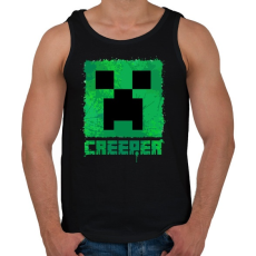 PRINTFASHION Minecraft Creeper - Férfi atléta - Fekete