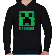 PRINTFASHION Minecraft Creeper - Férfi kapucnis pulóver - Fekete férfi pulóver, kardigán