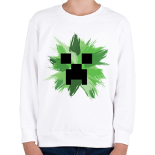 PRINTFASHION Minecraft Creeper - Gyerek pulóver - Fehér gyerek pulóver, kardigán