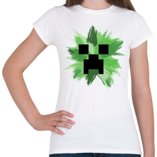 PRINTFASHION Minecraft Creeper - Női póló - Fehér női póló