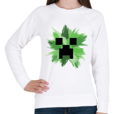 PRINTFASHION Minecraft Creeper - Női pulóver - Fehér női pulóver, kardigán