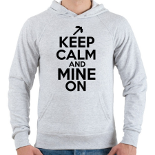 PRINTFASHION Minecraft - Csak nyugi és bányássz! - Férfi kapucnis pulóver - Sport szürke férfi pulóver, kardigán
