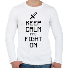 PRINTFASHION Minecraft - Csak nyugi és harcolj! - Férfi hosszú ujjú póló - Fehér