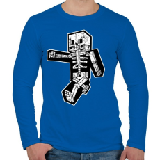 PRINTFASHION Minecraft csontváz - Férfi hosszú ujjú póló - Királykék