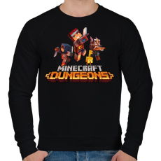 PRINTFASHION Minecraft - Dungeonds - Férfi pulóver - Fekete