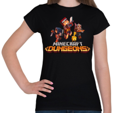 PRINTFASHION Minecraft - Dungeonds - Női póló - Fekete női póló