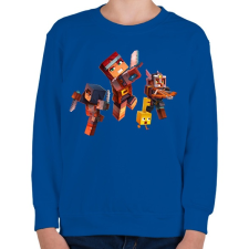 PRINTFASHION Minecraft Dungeons Karakterek - Gyerek pulóver - Királykék gyerek pulóver, kardigán