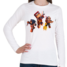 PRINTFASHION Minecraft Dungeons Karakterek - Női hosszú ujjú póló - Fehér női póló