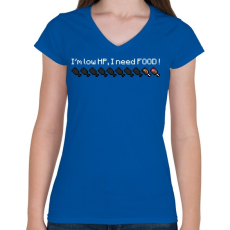 PRINTFASHION Minecraft életerő - Női V-nyakú póló - Királykék