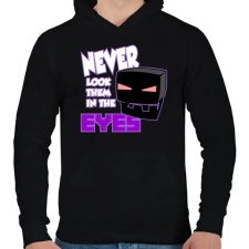 PRINTFASHION Minecraft - Enderman szem - Férfi kapucnis pulóver - Fekete férfi pulóver, kardigán