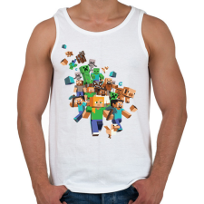 PRINTFASHION Minecraft - Férfi atléta - Fehér atléta, trikó