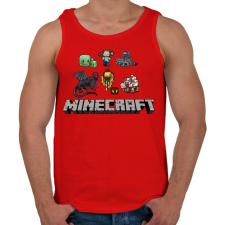 PRINTFASHION Minecraft - Férfi atléta - Piros atléta, trikó