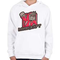 PRINTFASHION MINECRAFT - Gyerek kapucnis pulóver - Fehér