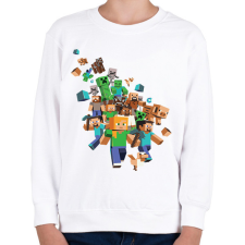 PRINTFASHION Minecraft - Gyerek pulóver - Fehér gyerek pulóver, kardigán