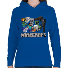 PRINTFASHION Minecraft karakterek - Női kapucnis pulóver - Királykék női pulóver, kardigán