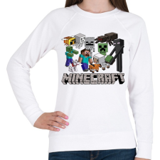 PRINTFASHION Minecraft karakterek - Női pulóver - Fehér női pulóver, kardigán