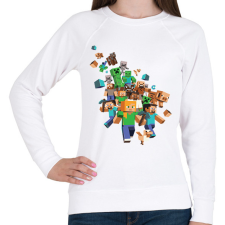 PRINTFASHION Minecraft karakterek - Női pulóver - Fehér női pulóver, kardigán