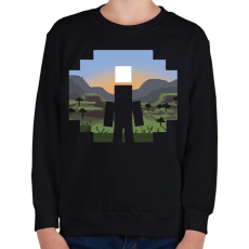 PRINTFASHION Minecraft Land - Gyerek pulóver - Fekete
