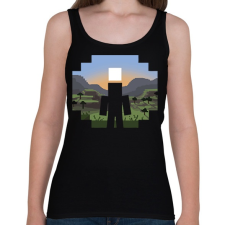 PRINTFASHION Minecraft Land - Női atléta - Fekete női felső