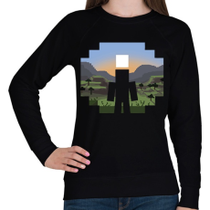PRINTFASHION Minecraft Land - Női pulóver - Fekete