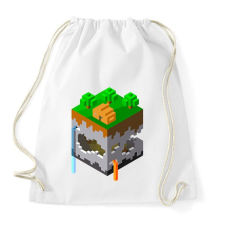 PRINTFASHION Minecraft map - Sportzsák, Tornazsák - Fehér tornazsák
