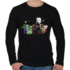 PRINTFASHION minecraft mobok - Férfi hosszú ujjú póló - Fekete