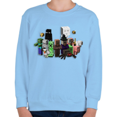 PRINTFASHION minecraft mobok - Gyerek pulóver - Világoskék