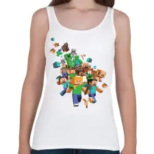 PRINTFASHION Minecraft - Női atléta - Fehér női trikó