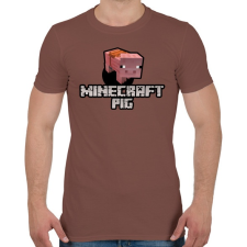 PRINTFASHION Minecraft pig - Férfi póló - Mogyoróbarna férfi póló