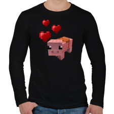 PRINTFASHION Minecraft pig love - Férfi hosszú ujjú póló - Fekete férfi póló