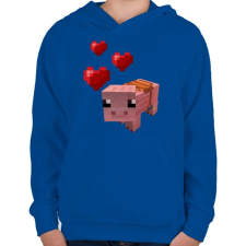 PRINTFASHION Minecraft pig love - Gyerek kapucnis pulóver - Királykék gyerek pulóver, kardigán