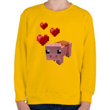 PRINTFASHION Minecraft pig love - Gyerek pulóver - Sárga gyerek pulóver, kardigán