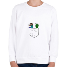 PRINTFASHION Minecraft Pocket - Gyerek pulóver - Fehér