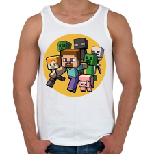 PRINTFASHION Minecraft RUN - Férfi atléta - Fehér atléta, trikó