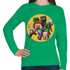 PRINTFASHION Minecraft RUN - Női pulóver - Zöld