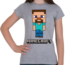 PRINTFASHION Minecraft - Steve - Női póló - Sport szürke női póló