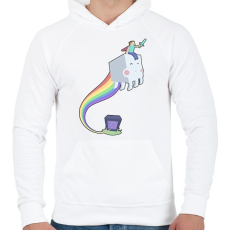 PRINTFASHION minecraft szivárvány - Férfi kapucnis pulóver - Fehér