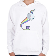 PRINTFASHION minecraft szivárvány - Gyerek kapucnis pulóver - Fehér gyerek pulóver, kardigán