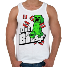 PRINTFASHION Minecraft TNT - Férfi atléta - Fehér atléta, trikó