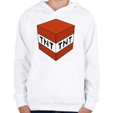PRINTFASHION Minecraft TNT - Gyerek kapucnis pulóver - Fehér