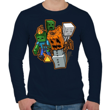 PRINTFASHION Minecraft zombieezz - Férfi hosszú ujjú póló - Sötétkék férfi póló