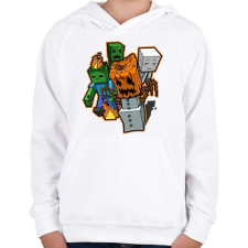 PRINTFASHION Minecraft zombieezz - Gyerek kapucnis pulóver - Fehér gyerek pulóver, kardigán
