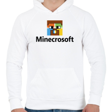 PRINTFASHION Minecrosoft - Férfi kapucnis pulóver - Fehér férfi pulóver, kardigán