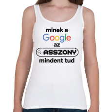 PRINTFASHION Minek a google az asszony mindent tud - Női atléta - Fehér