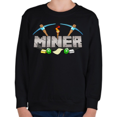 PRINTFASHION Miner - Gyerek pulóver - Fekete