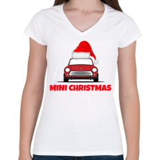 PRINTFASHION MINI CHRISTMAS - Női V-nyakú póló - Fehér