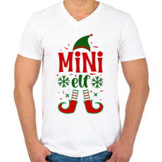 PRINTFASHION Mini elf - Férfi V-nyakú póló - Fehér