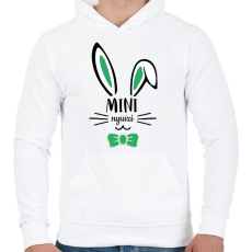 PRINTFASHION Mini nyuszi - fiú - Férfi kapucnis pulóver - Fehér