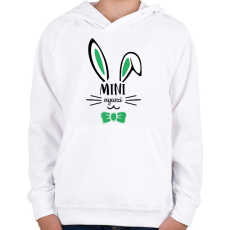 PRINTFASHION Mini nyuszi - fiú - Gyerek kapucnis pulóver - Fehér